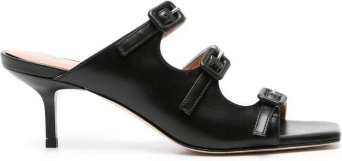 Scarosso Manuela 65mm leather mules Black