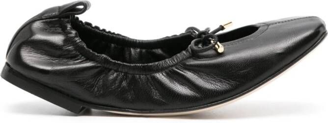 Scarosso Margot leather ballerina shoes Black