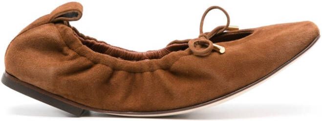 Scarosso Margot suede ballerina shoes Brown