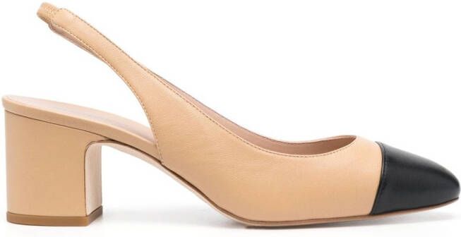 Scarosso Miranda 65mm leather pumps Neutrals