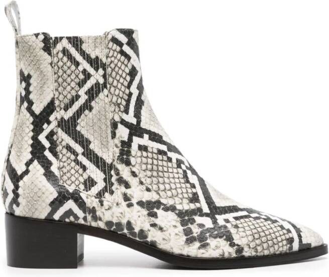Scarosso Olivia 40mm snakeskin-effect boots Neutrals
