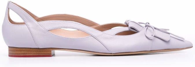 Scarosso Paul fringed leather pumps Purple