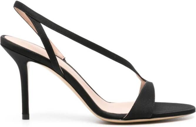 Scarosso Paula 85mm satin sandals Black