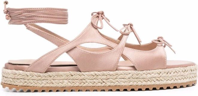Scarosso Paula multi-tie espadrille sandals Pink