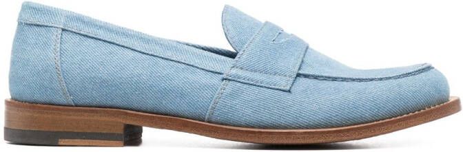 Scarosso penny-slot denim loafers Blue