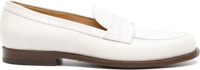 Scarosso penny-slot leather loafers White