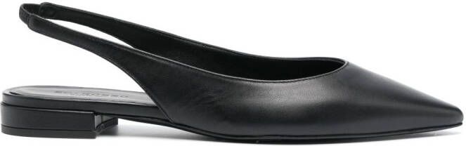 Scarosso slingback leather ballerinas Black