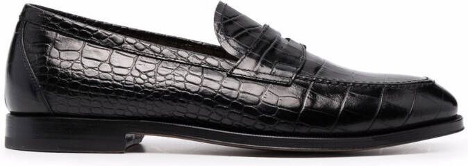 Scarosso Stefano crocodile-embossed loafers Black