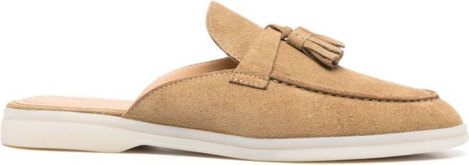 Scarosso tassel detail suede mules Neutrals