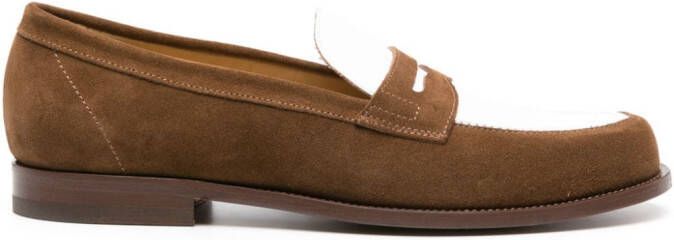 Scarosso two-tone suede loafers Brown