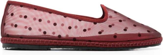 Scarosso Valentina mesh ballerina shoes Red