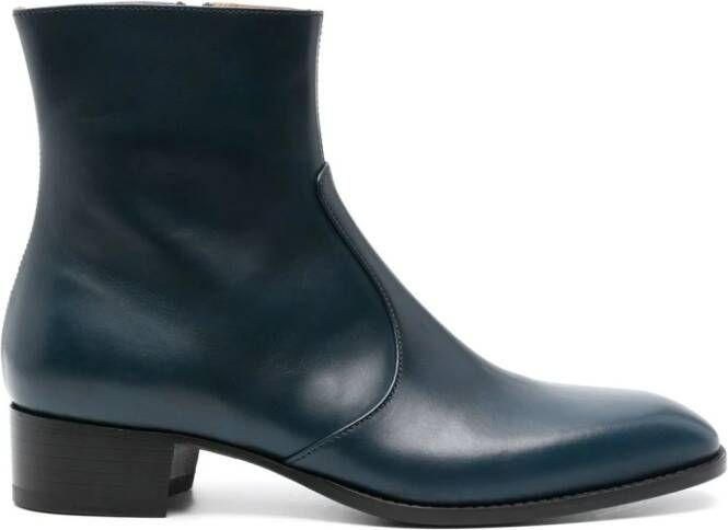 Scarosso Warren leather Chealsea boots Blue
