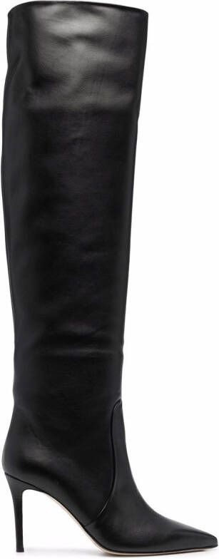 Scarosso x Brian Atwood Carra leather boots Black