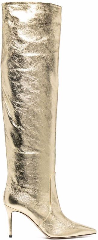 Scarosso x Brian Atwood Carra metallic-effect boots Yellow