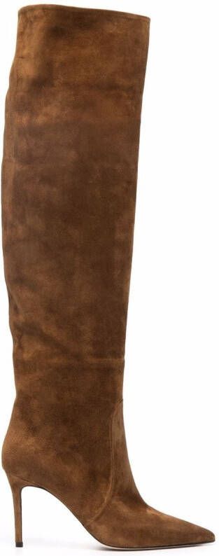 Scarosso x Brian Atwood Carra suede boots Brown