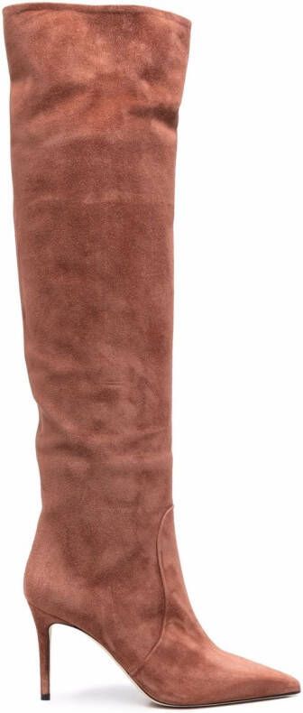 Scarosso x Brian Atwood Carra suede boots Pink