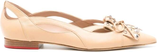 Scarosso x Paula Cademartori leather ballerina shoes Brown