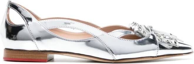 Scarosso x Paula Cademartori Moon metallic ballerina shoes Silver