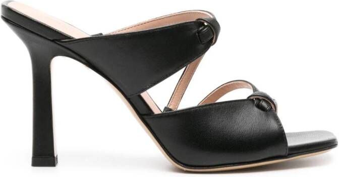 Scarosso Zoe strappy leather mules Black