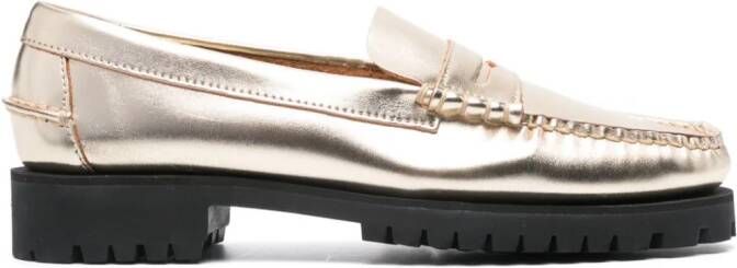 Sebago Dan 20mm metallic leather loafers Gold