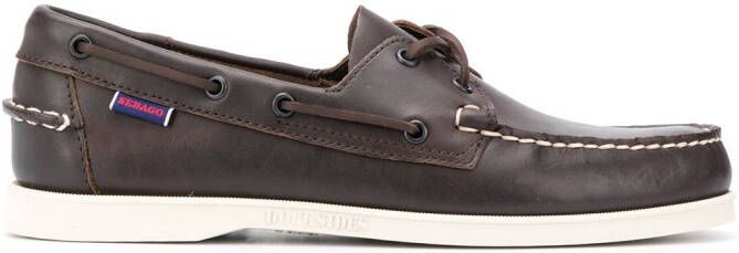 Sebago lace-detail boat shoes Brown