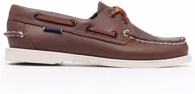 Sebago lace-up leather loafers Brown