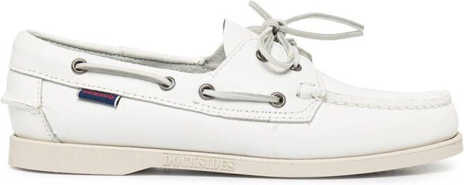 Sebago lace-up boat shoes White