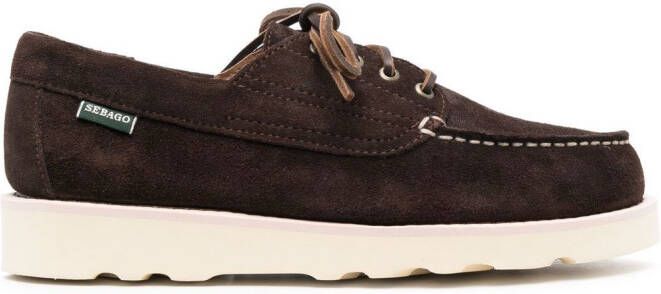 Sebago lace-up suede boat shoes Brown