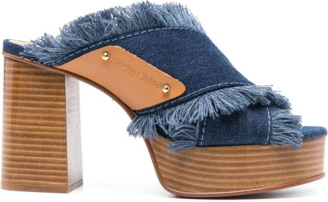 See by Chloé 100mm denim sandals Blue