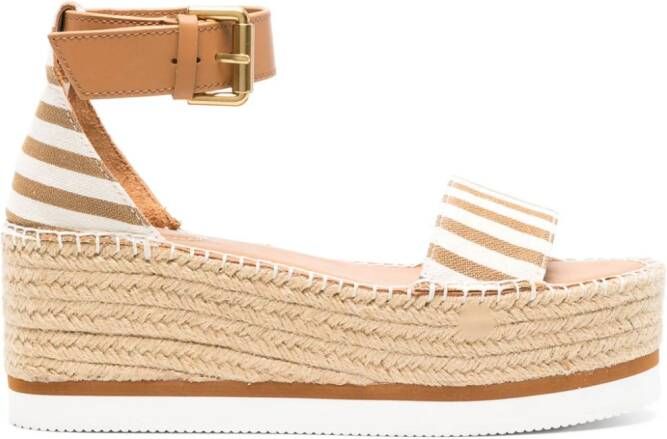 See by Chloé striped platform espadrilles Neutrals