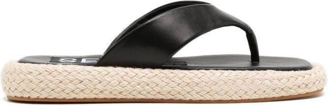 Senso Bianca braided-sole sandals Black