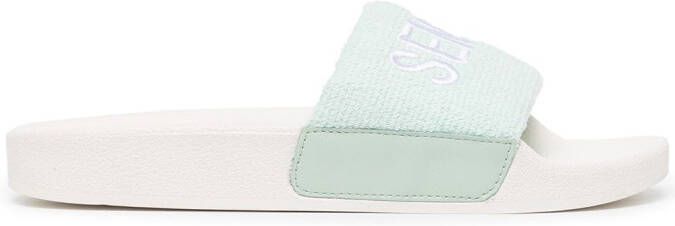 Senso Elly embroidered-logo slides Green