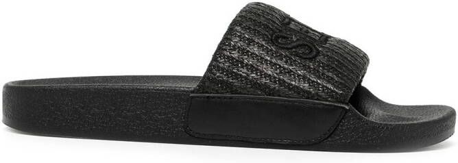 Senso Elly II logo-embroidered slides Black