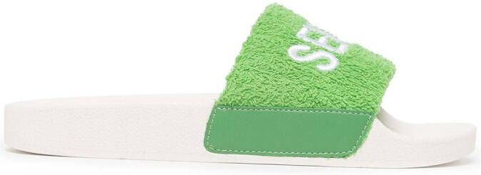 Senso Elly logo-embroidered slides Green