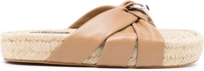 Senso Irina buckle-detail flat espadrilles Brown