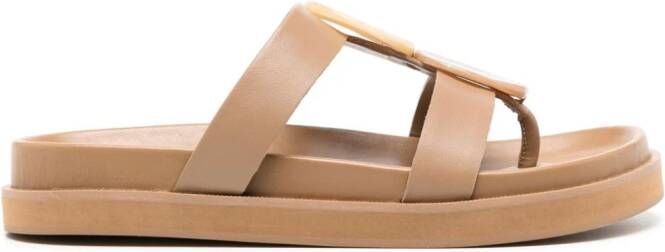 Senso Nyx flat leather sandals Brown