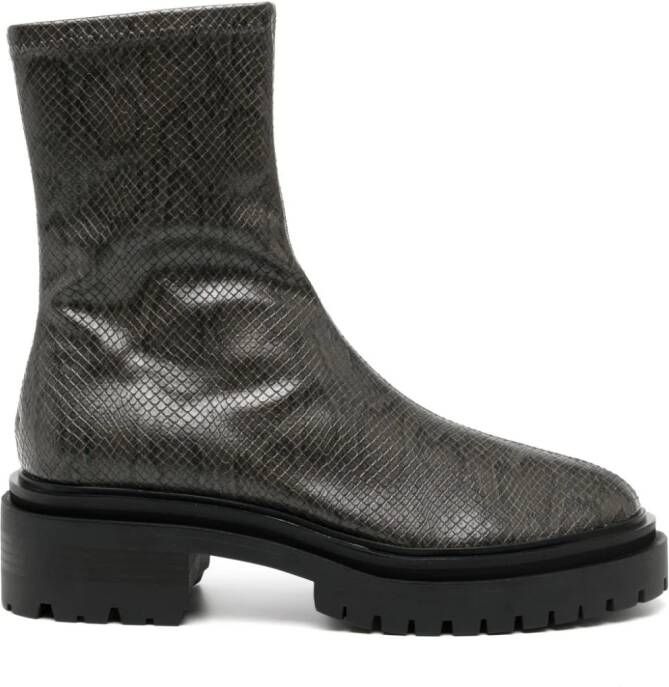 Senso Peyton III 50mm snakeskin-effect boots Neutrals