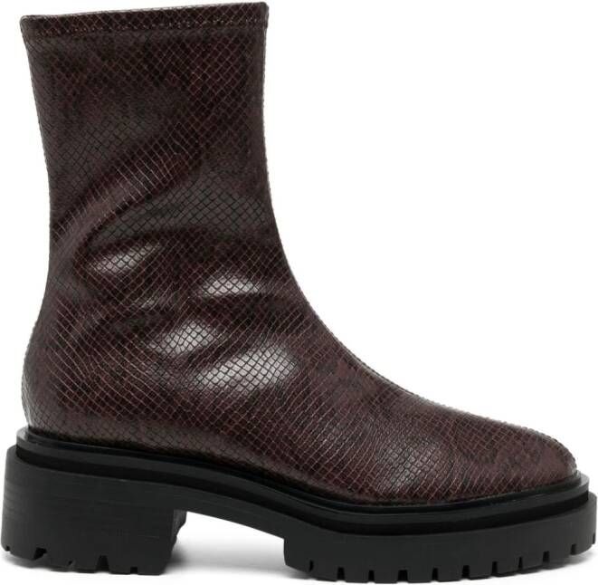 Senso Peyton III 50mm snakeskin-effect boots Red