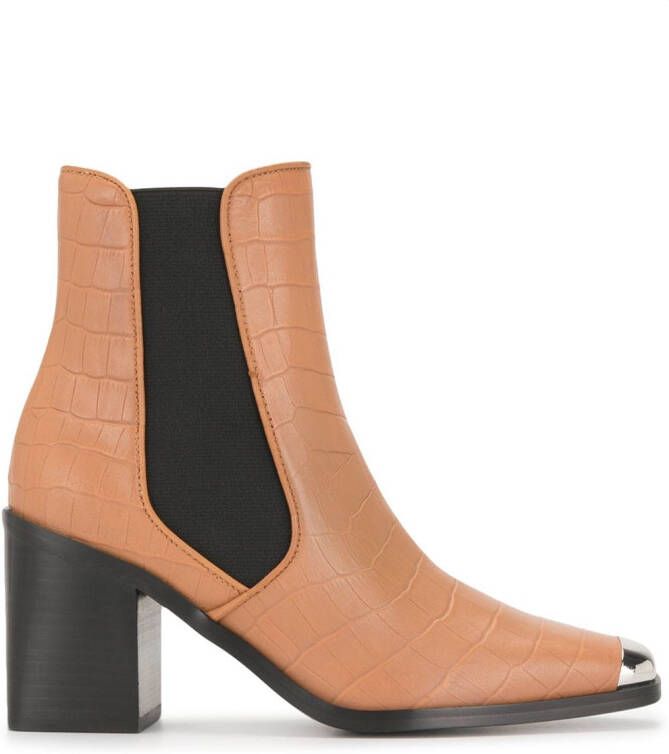 Senso silver toe cap boots Brown