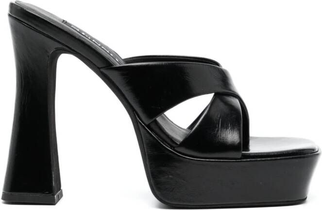 Senso Titan 130mm leather sandals Black