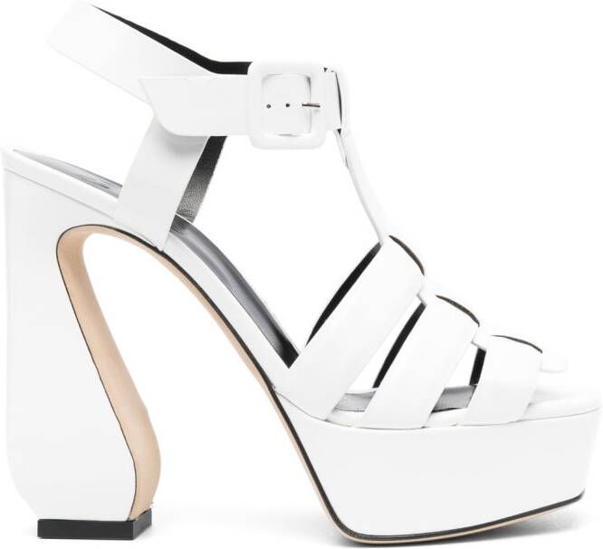 Sergio Rossi 130mm leather sandals White