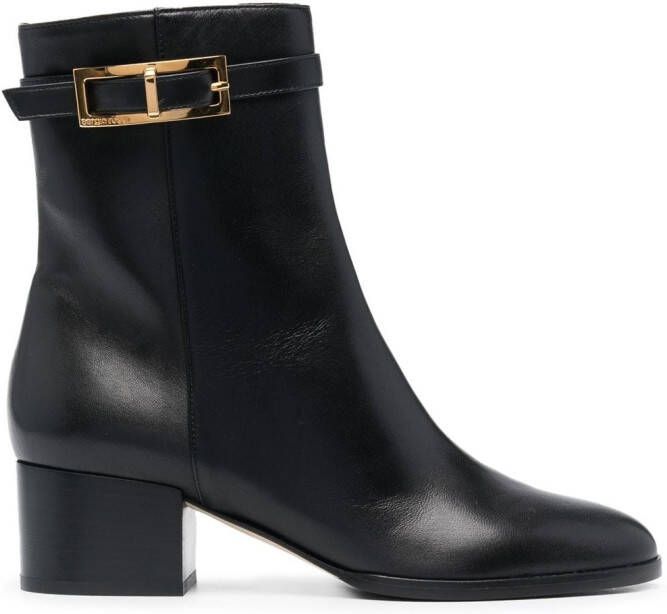 Sergio Rossi 65mm buckle-detail heeled boots Black