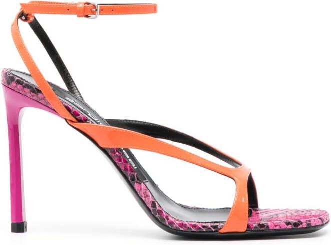 Sergio Rossi Aracne 100mm leather sandals Orange