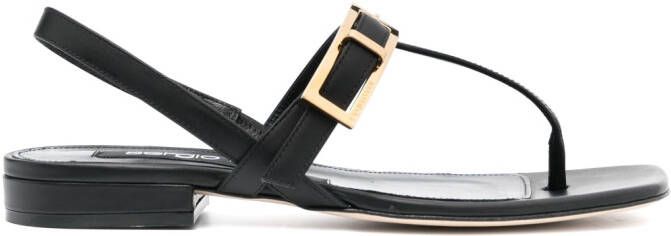 Sergio Rossi buckle-details flat sandals Black