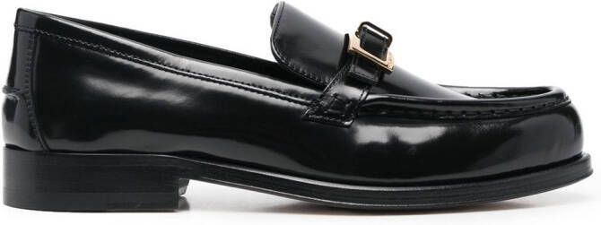 Sergio Rossi buckled leather moccasin loafers Black