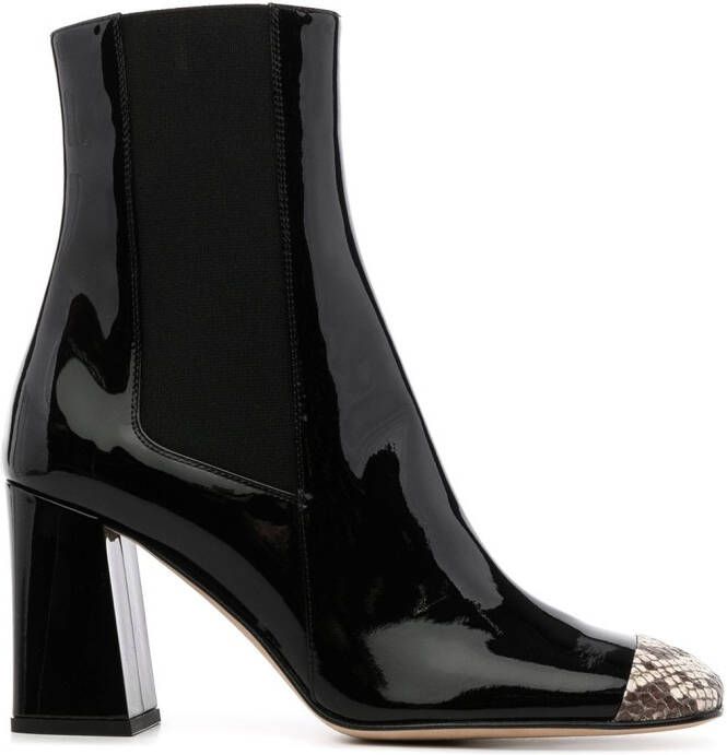 Sergio Rossi contrasting toecap boots Black