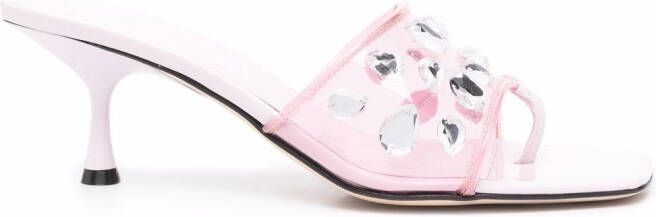 Sergio Rossi 75mm crystal-embellished sandals Pink
