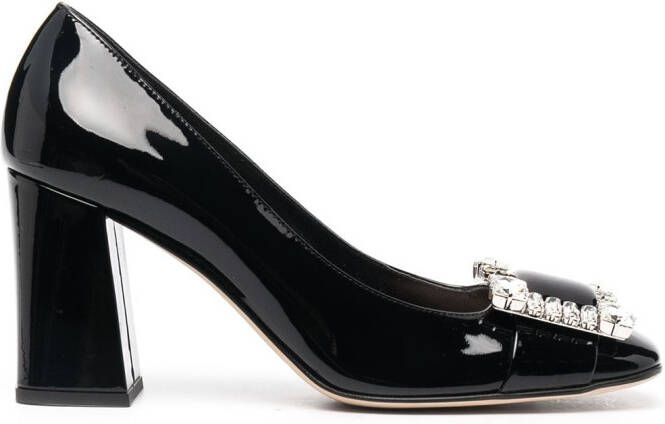 Sergio Rossi embellished patent pumps Black