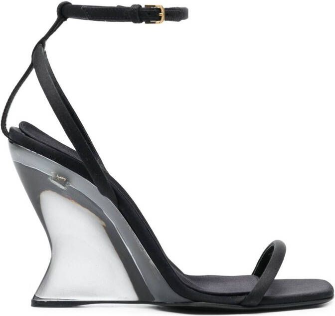 Sergio Rossi Evangelie 100mm wedge sandals Black