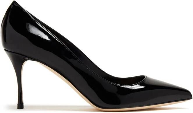 Sergio Rossi 75mm Godiva patent-leather pumps Black